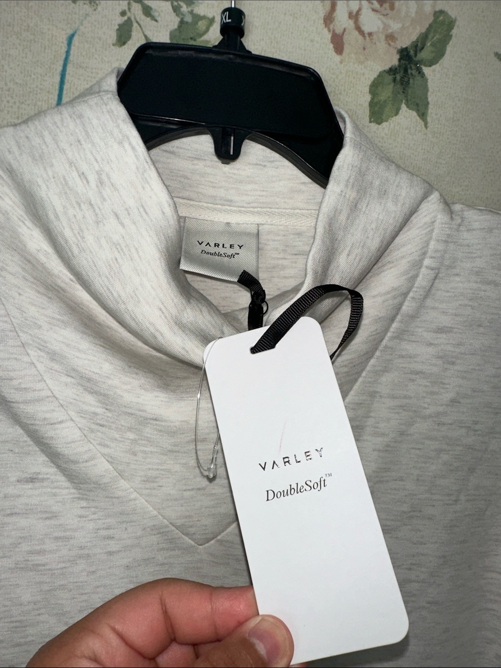 Varley Oatmeal Drawstring Mock Neck Sweatshirt - Picture 2 of 7